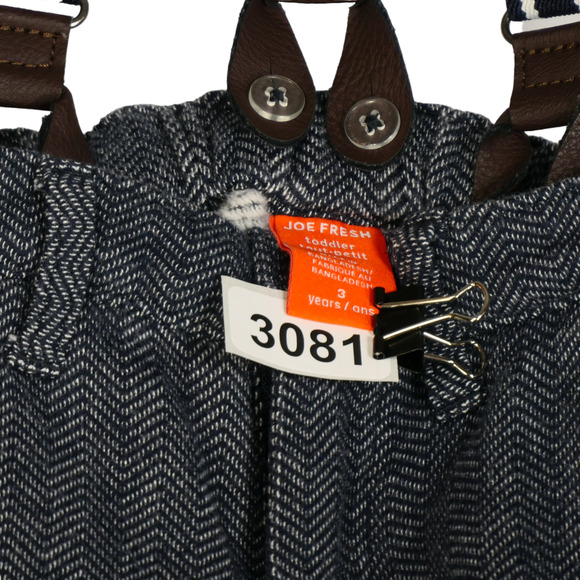 Joe Fresh Boys Size 3 Joggers Dress Pants with Suspenders Blue Herringbone - Picture 10 of 10